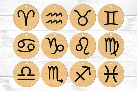 Zodiac Sign Earrings SVG Laser Cut