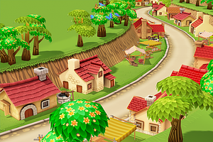 Cartoon Spring Farm