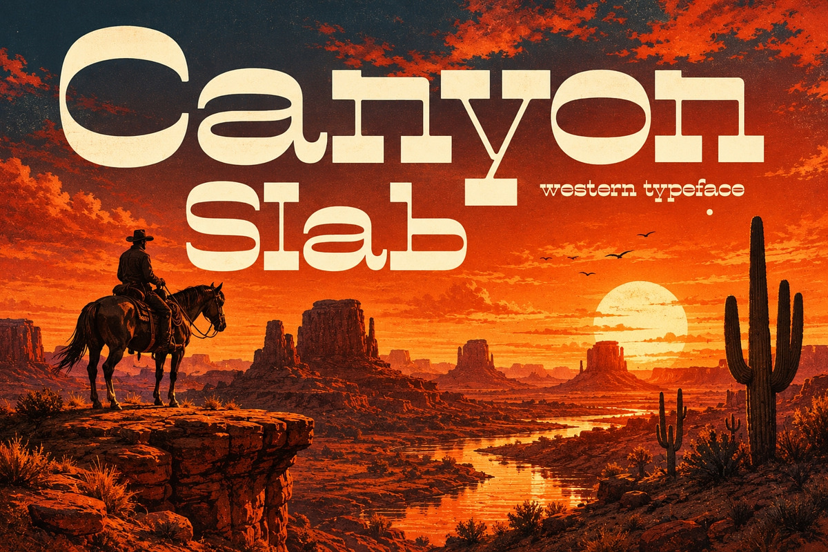 Canyon Slab - Wild West Typeface, a Slab Serif Font by HipFonts (Photo 1 of 9)