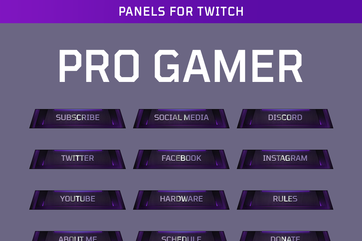 Pro Gamer Twitch Panels - 5 Colors, an Object Graphic by Gear Store (Photo 4 of 5)