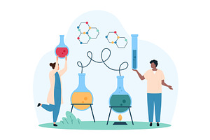 Laboratory chemical experiment plan, an Illustration by Flashvector
