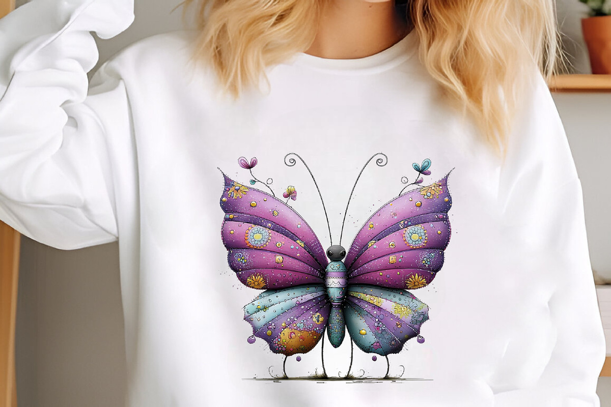 Whimsical Spring Butterfly Clipart, an Illustration by designcity5 (Photo 3 of 5)
