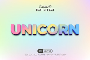 Unicorn Text Effect 3D Style