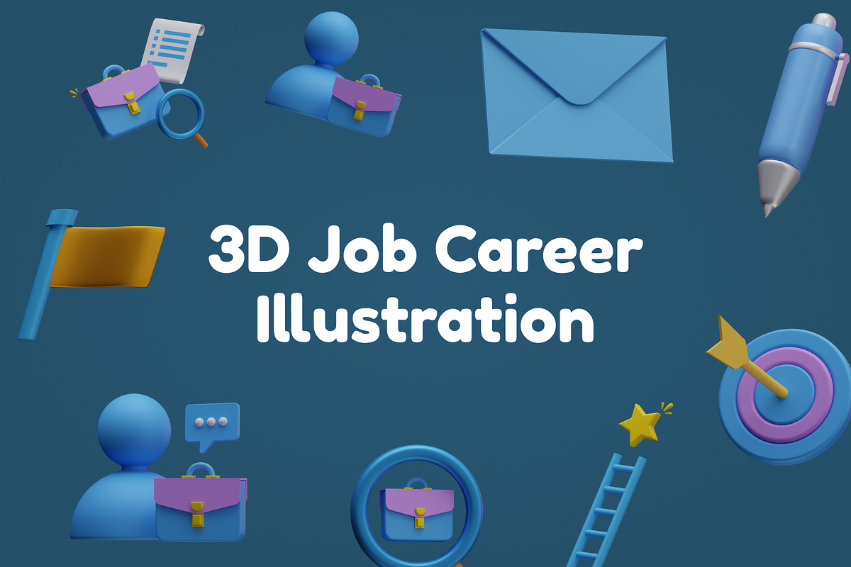 3D Job Career Illustration, an Object Graphic by Illustrava (Photo 5 of 8)