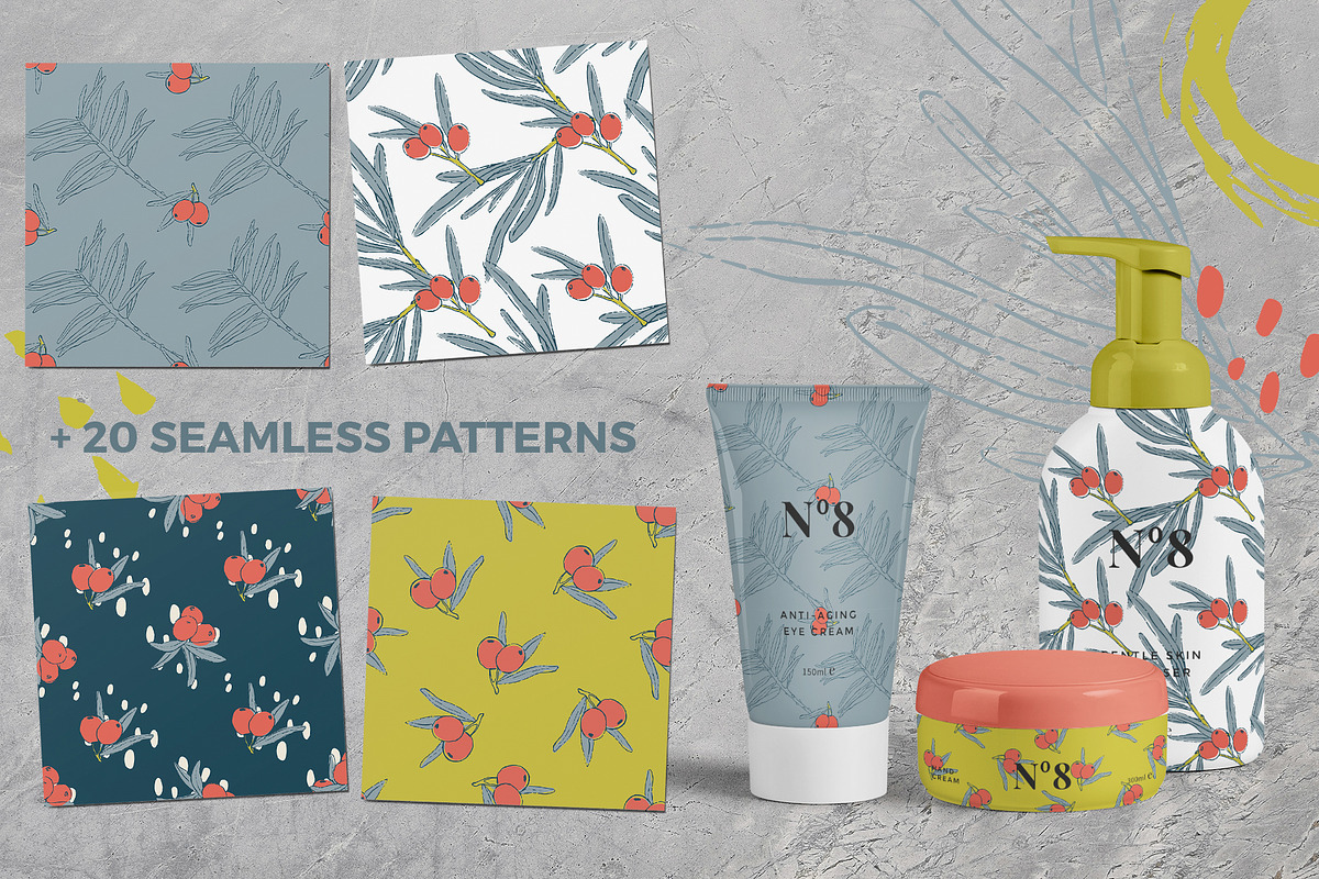 Sea buckthorn vector collection, a Pattern Graphic by Kate Art (Photo 17 of 25)