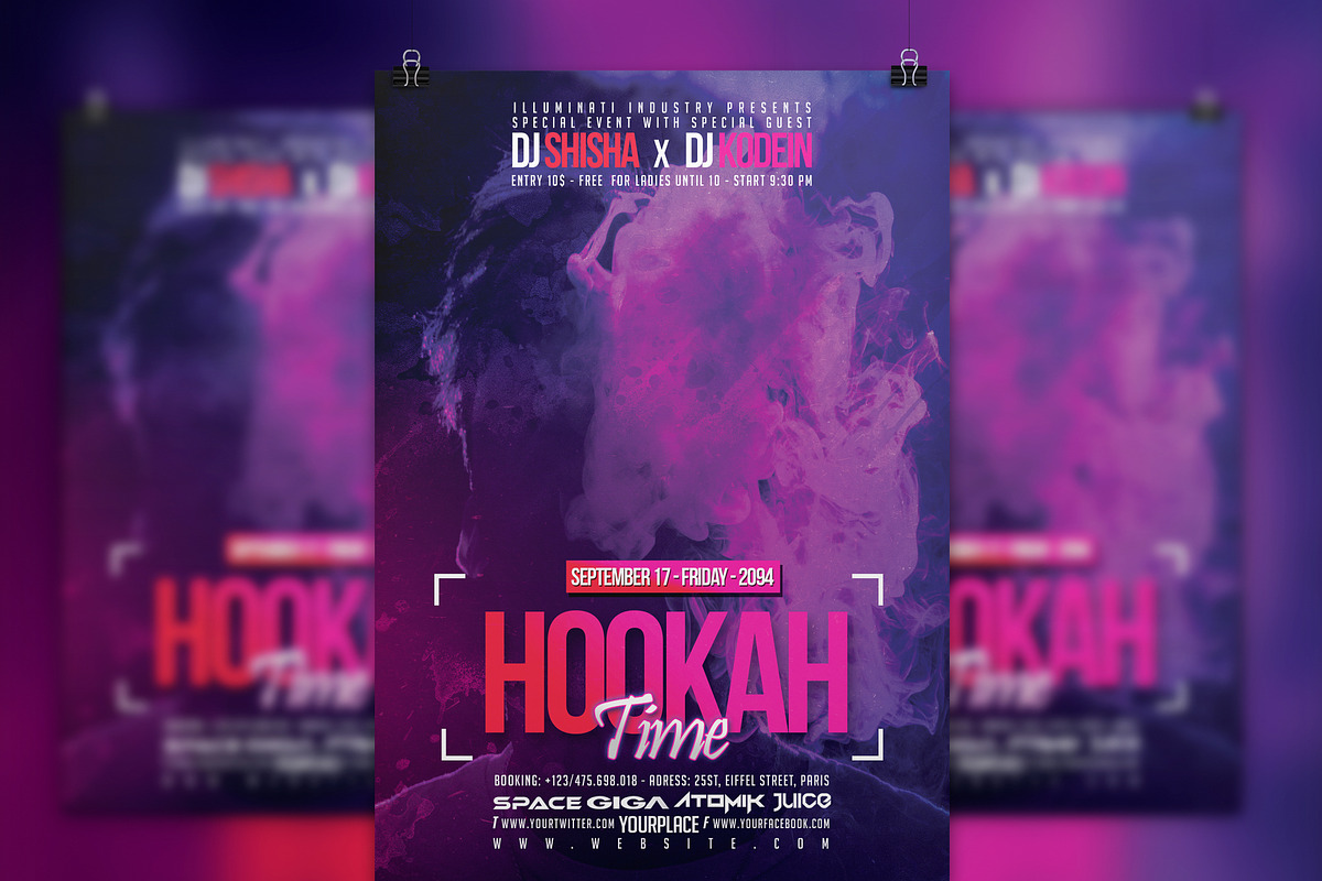 Hookah Time | Shisha Flyer Template, a Flyer Template by GIGA-TEMPLATE