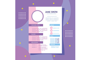 Pink Cv Template