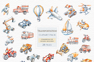 Public transport vehicles clipart, an Education Illustration by Invite to Clipart