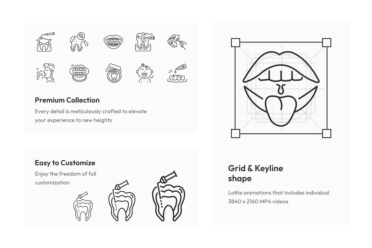 Animated Dental Outline Icons, an Outline Icon by Prosymbols (Photo 3 of 4)