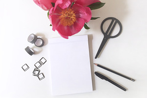 Feminine Topview Writing Pad Mockup