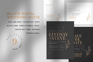 Black Royal Wedding Suite, an Invitation Template by Azka Creative