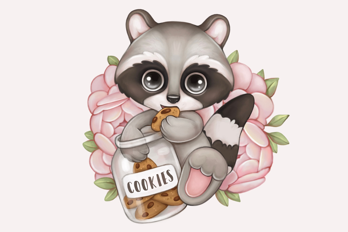 Baby raccoon , baby animals, an Animal Illustration by designs.svkl (Photo 2 of 8)