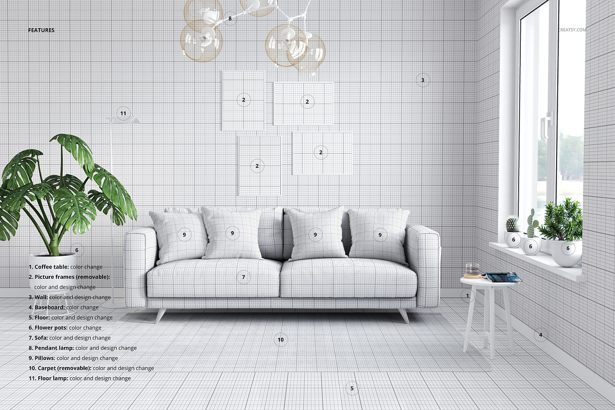 Square Cushions with Piping Mockup, a Household Mockup by creatsy2 (Photo 3 of 9)