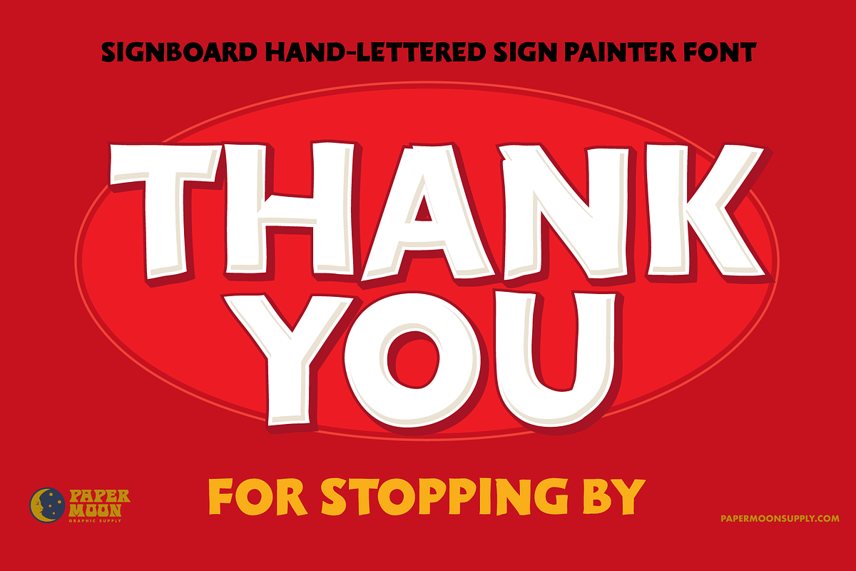 PM-Signboard Brush, a Handwritten Font by Paper Moon Graphic Supply (Photo 10 of 10)