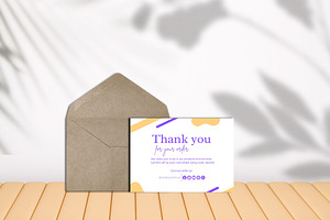 Simple Thank You Card Template Canva