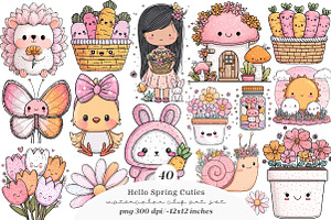 Hello spring cuties clipart - Spring, an Illustration by SinaCreation