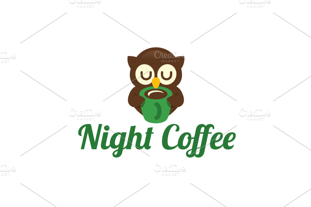 Night Coffee Logo Template, a Branding & Logo Template by Manudesign (Photo 1 of 2)