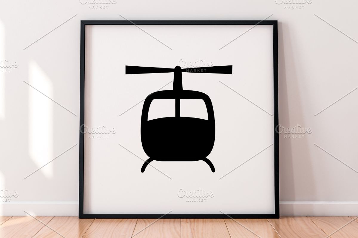 Helicopter Silhouette SVG, a Transportation Illustration by newminddesign (Photo 3 of 4)