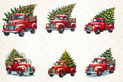 Christmas Truck tree Clipart, an Illustration by CreationArt (Thumbnail 4 of 5)