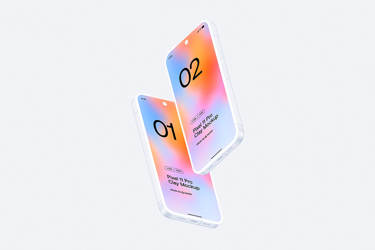 Google Pixel 11 Pro Clay Mockups, an Android Mockup by Asylab (Photo 38 of 62)