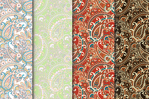 4 Fabric Paisley seamless patterns, a Pattern Graphic by antalogiya