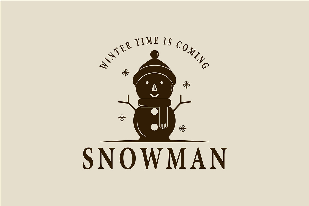 winter snowman logo vector vintage, a Branding & Logo Template by zyxroun shop