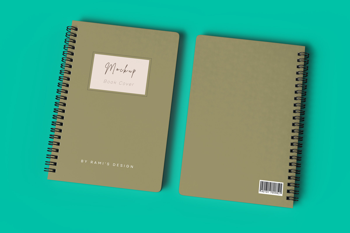 Spiral Book Front/Back Cover Mockup, a Books & Magazine Mockup by Rami ...