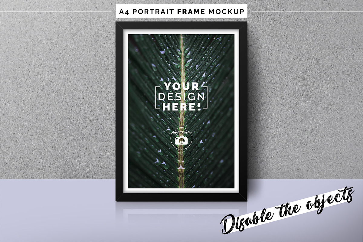 A4 Portrait Frame Mockup, a Print Template by Álbori Produções (Photo 4 of 4)