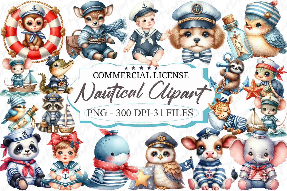 Sailor Clipart, Baby Nautical Clipar, a Graphic by designcity5 (Photo 1 of 5)