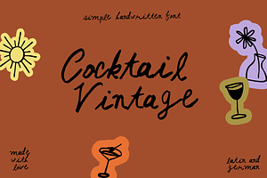 Vintage Cocktail - Handwritten Font, a Handwritten Font by Roooar Studio