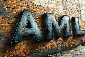 Rustic Wall With AML Text In Urban Graffiti Style