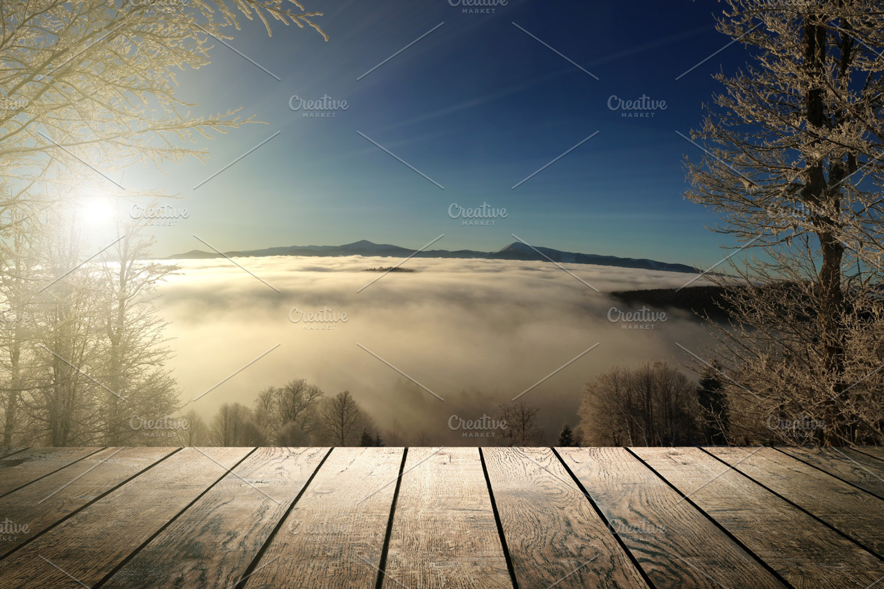 Sunrise in the mountains, a Background Photo by vovan