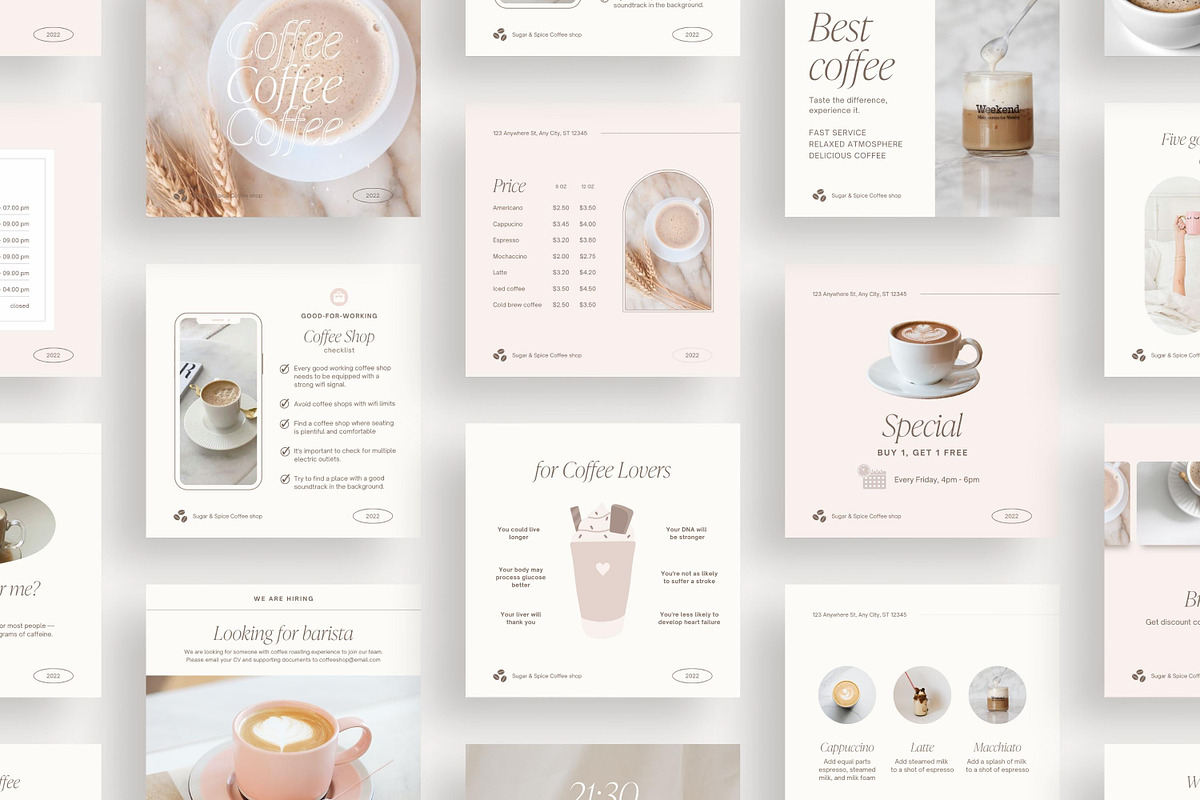 Canva Coffee Shop templates, a Social Media Template by LiliesandBerries (Photo 11 of 23)
