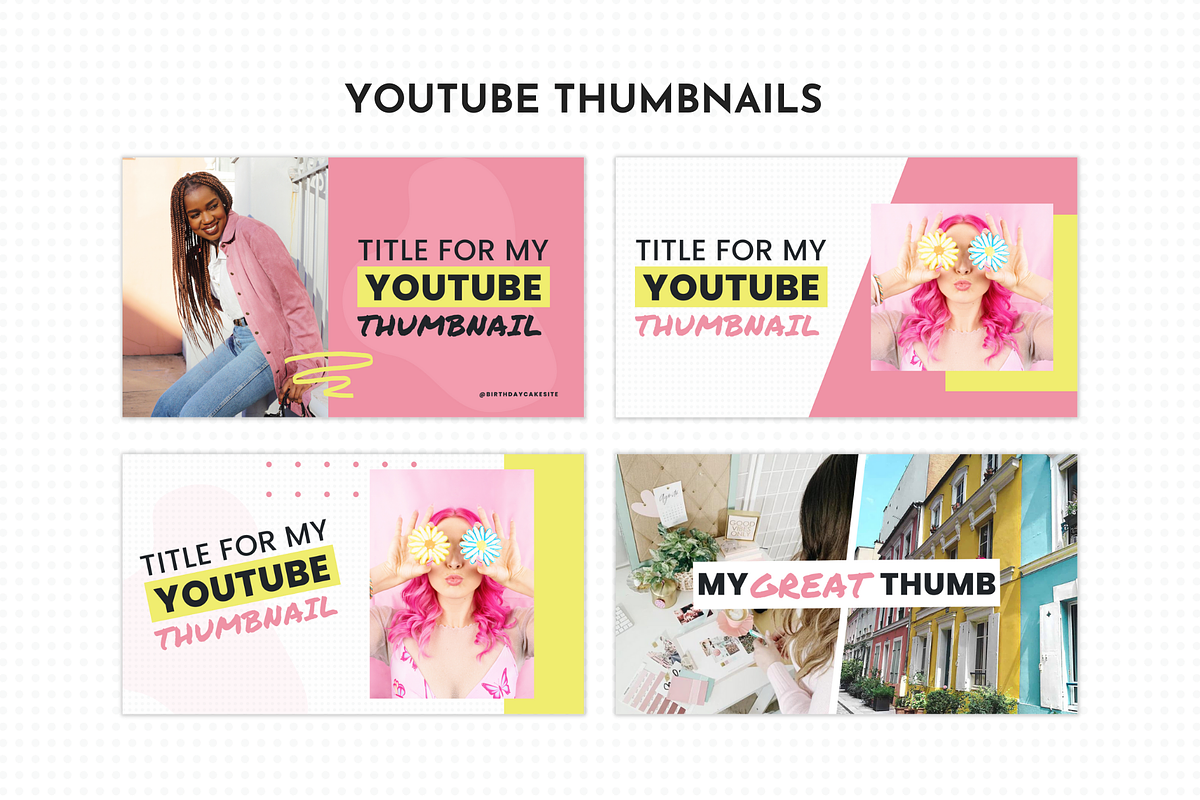Cute YouTube Branding Kit for Canva, a Social Media Template by ltsdesigns (Photo 2 of 5)