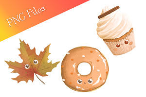 16 HQ Kawaii Fall Elements Clipart