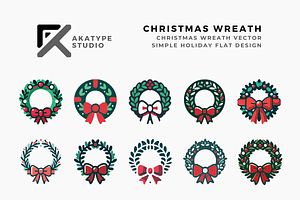 Christmas Wreath Vector Icon, an Icon by Akatype Studio