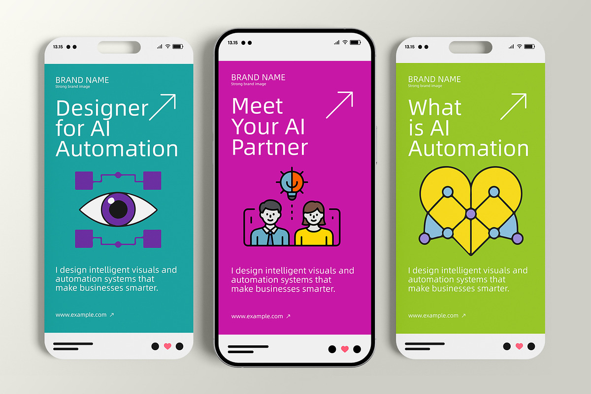 Designer for AI Automation Story, a Social Media Template by MightyDesign (Photo 2 of 7)