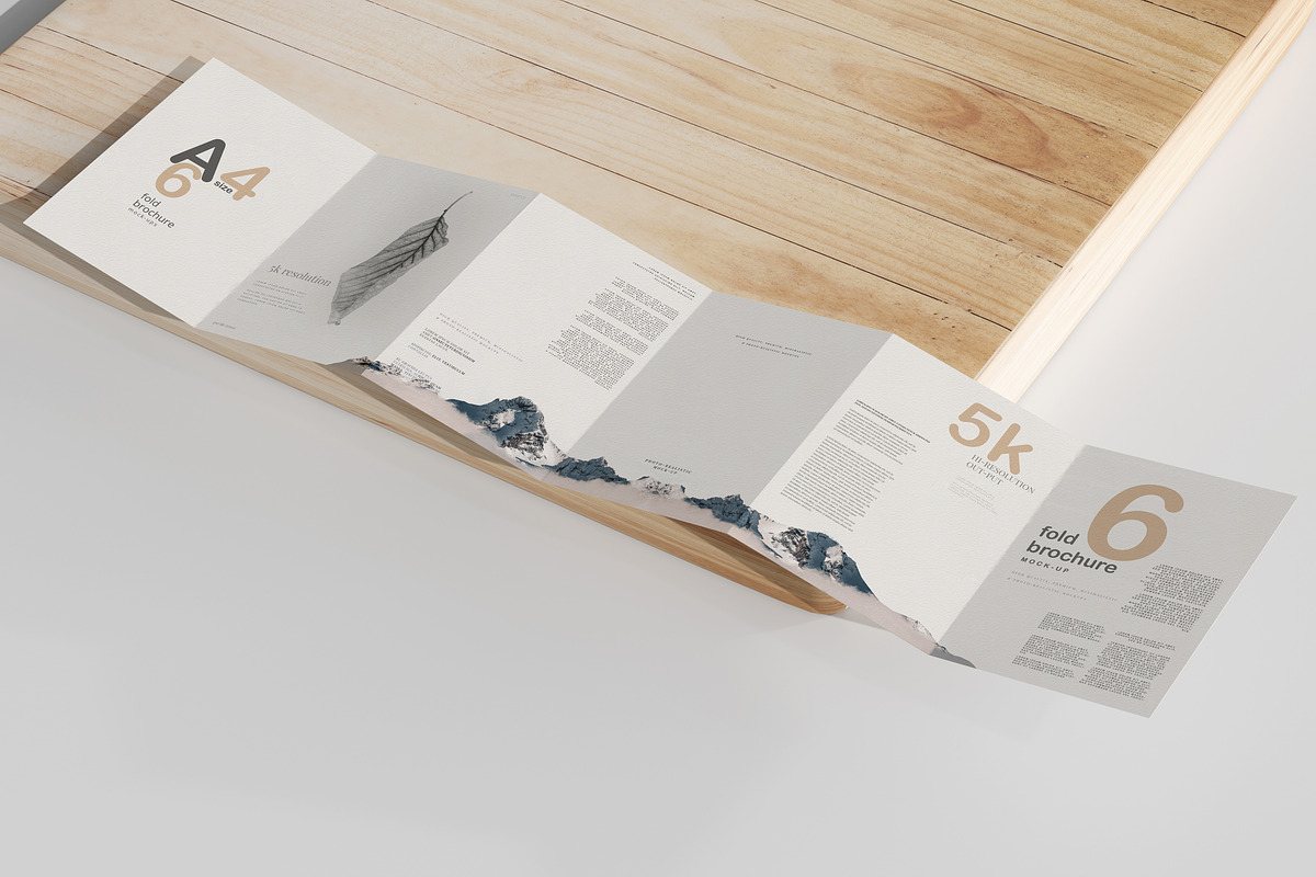 A4 Size Six Fold Brochure Mockup, a Print Template by pmvch (Photo 20 of 20)