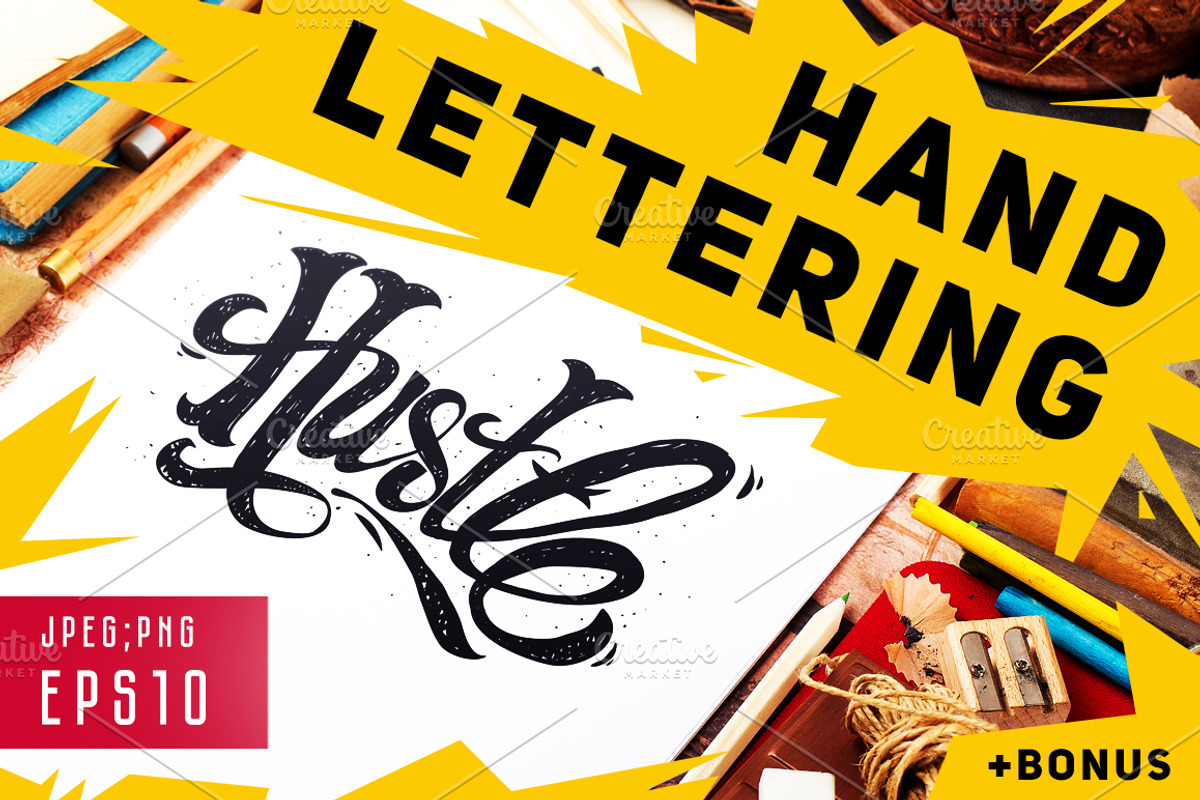 Hustle. Hand Lettering, a Work Illustration by NKTKNS (Photo 1 of 4)