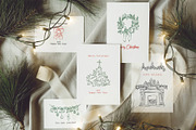 Christmas Line Art Hand Drawn Set, a Seasonal Illustration by Berentine.art (Thumbnail 4 of 9)
