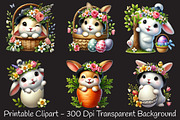 Easter day bunny peeking clipart, an Illustration by RobertsArt (Thumbnail 2 of 7)