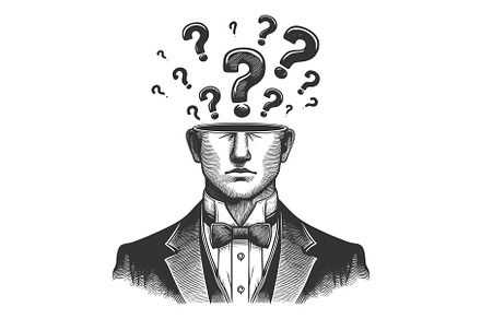 Surreal concept of confused thinking, a Person Illustration by AlexArt