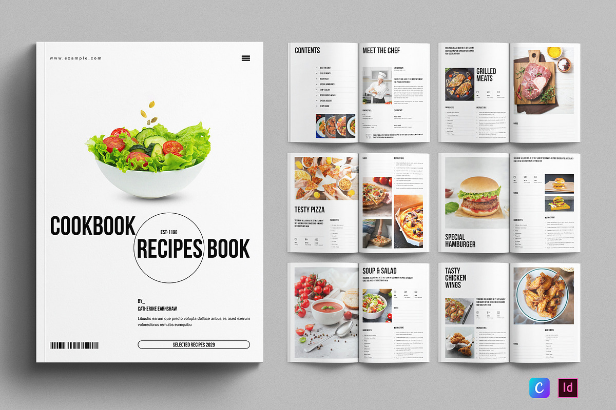 Minimal Cookbook Recipes Book, a Brochure Template by E-Type (Photo 1 of 7)