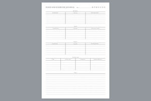 Food And Exercise Self Care Planner