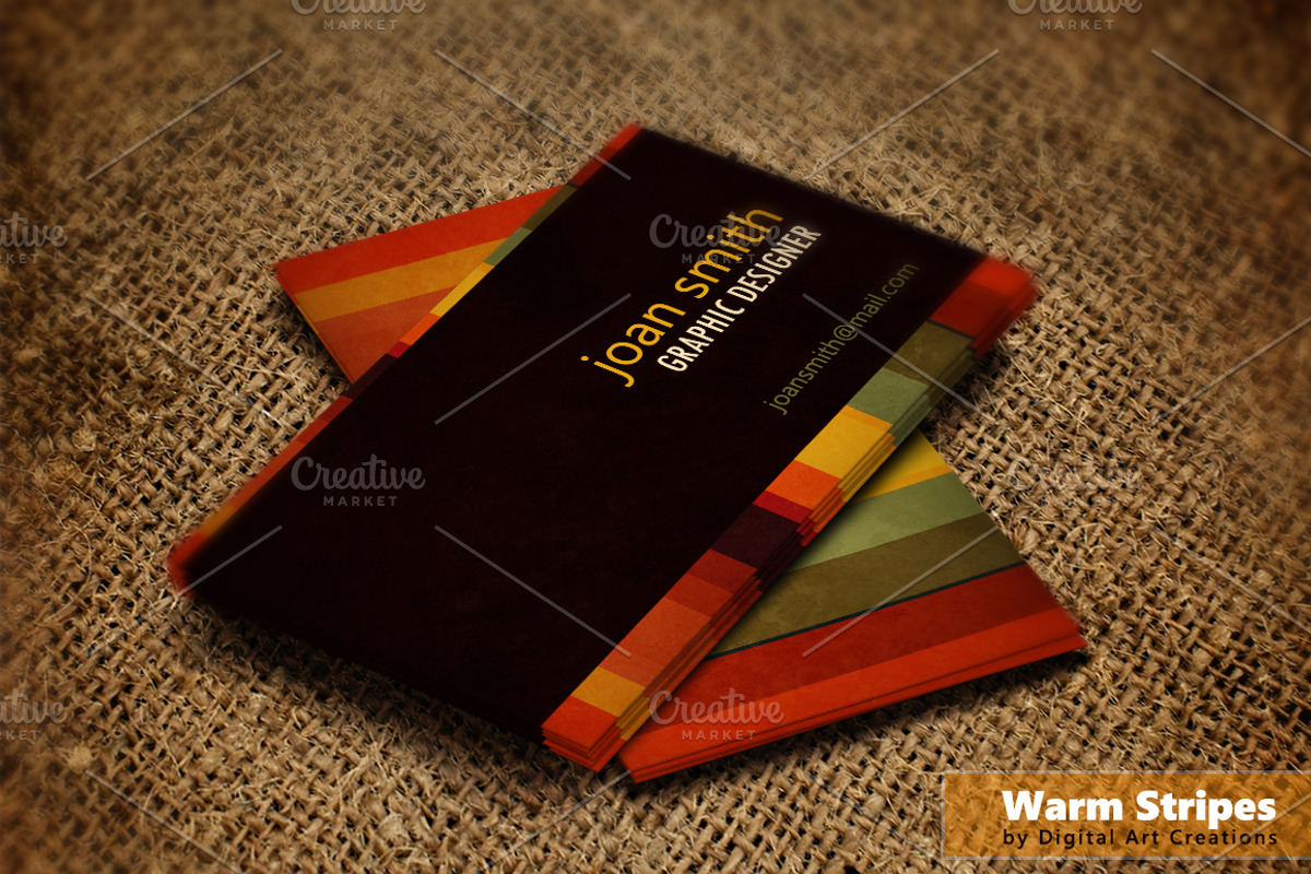 Warm Stripes, a Business Card Template by Digital Art Creations (Photo 1 of 2)