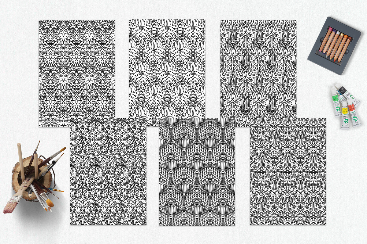Patterns for coloring PDF,JPG vol-05, a Brochure Template by dnapslvsk (Photo 4 of 6)