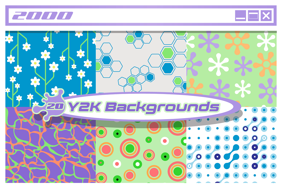 20 Y2K Backgrounds/Patterns, a Pattern Graphic by DigitalSlide (Photo 1 of 3)