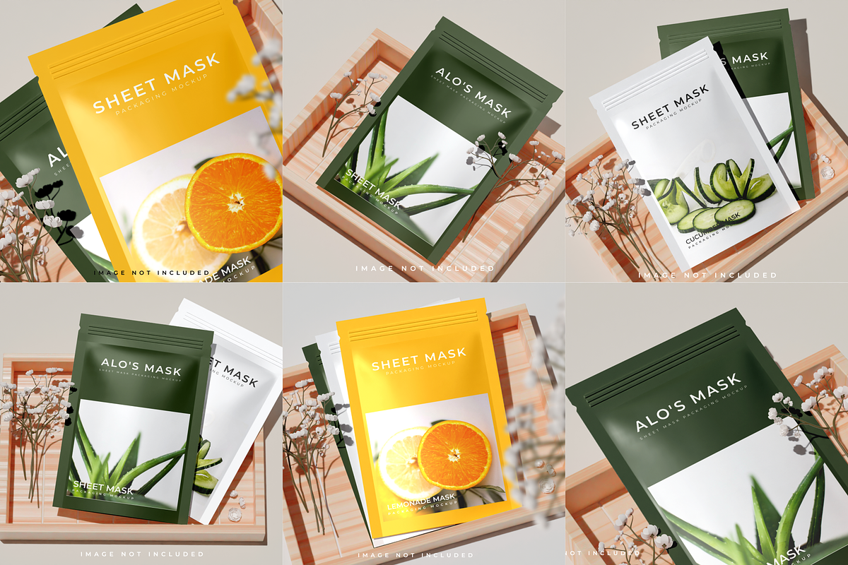 Sheet mask packaging mockup bundle, a Packaging Mockup by mockupocka (Photo 2 of 8)