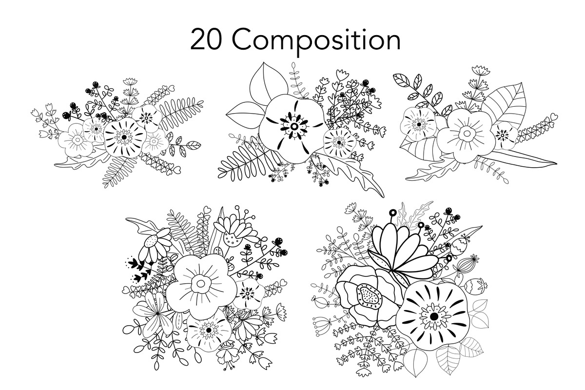 Lovely Floral Doodles, a Brush Add-On by Sense Library (Photo 7 of 30)