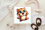 Funny Quirky Cats Clipart, an Icon by CraftArtStudio (Thumbnail 6 of 6)